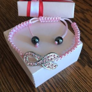 Pink Warrior Rhinestones Bow Adjustable Bracelet